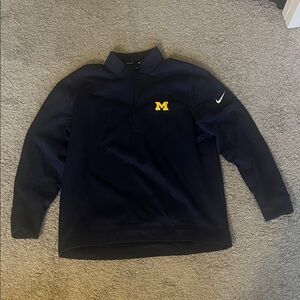 Michigan Nike Dark Blue Pullover with Yellow Emblem